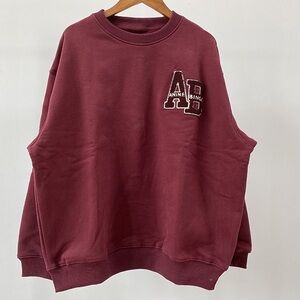 Anine Bing Maroon Logo Sweatshirt